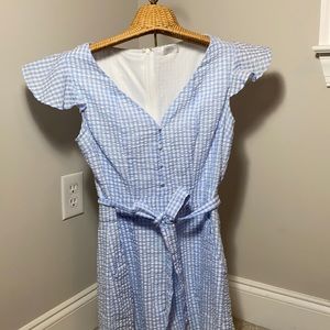 Vestique seersucker ROMPER w/ pockets